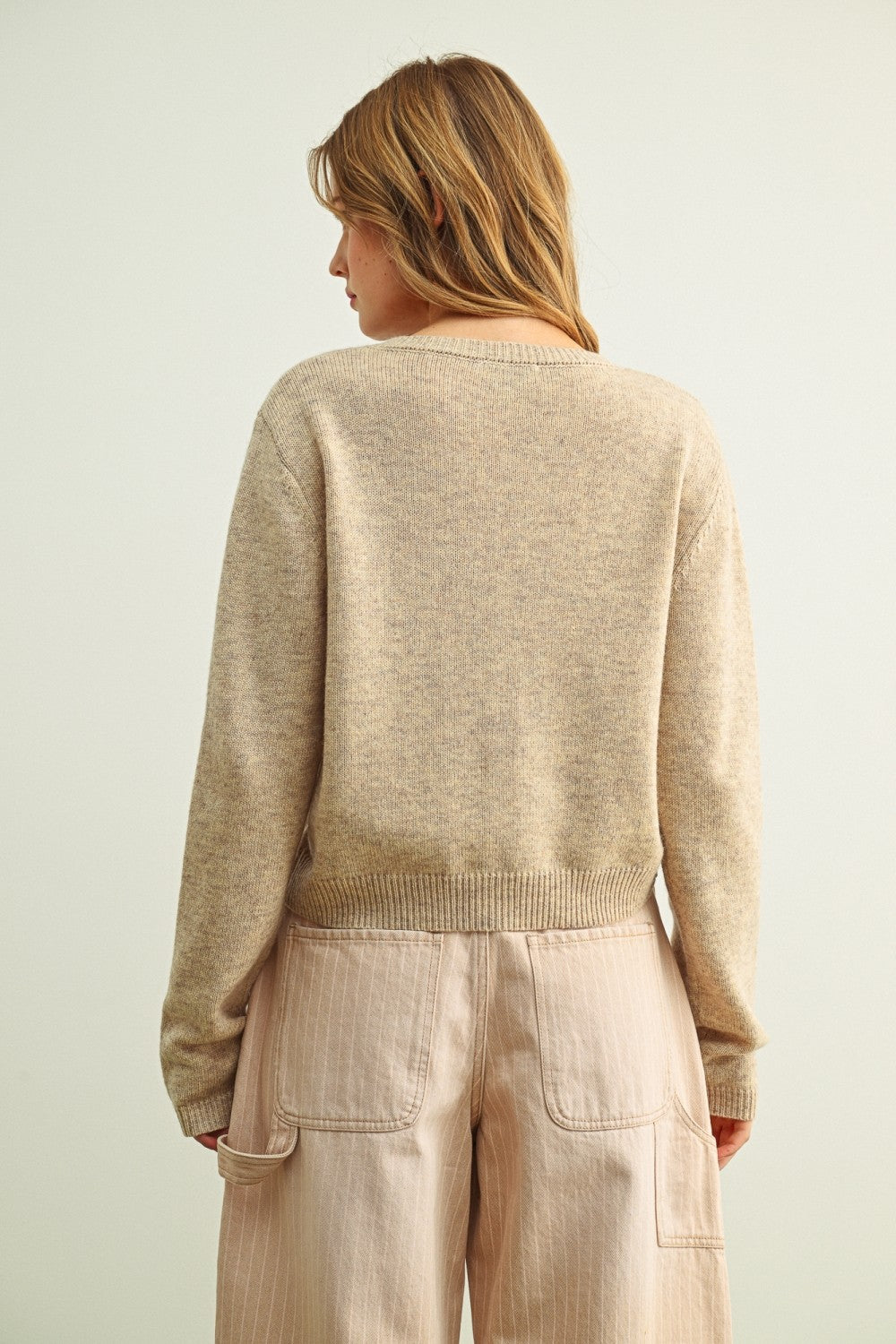 Round Neck Sweater Cardigan