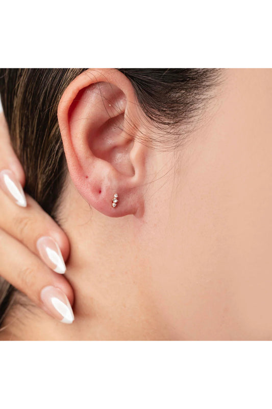 14kt Gold Diamond Lane Studs