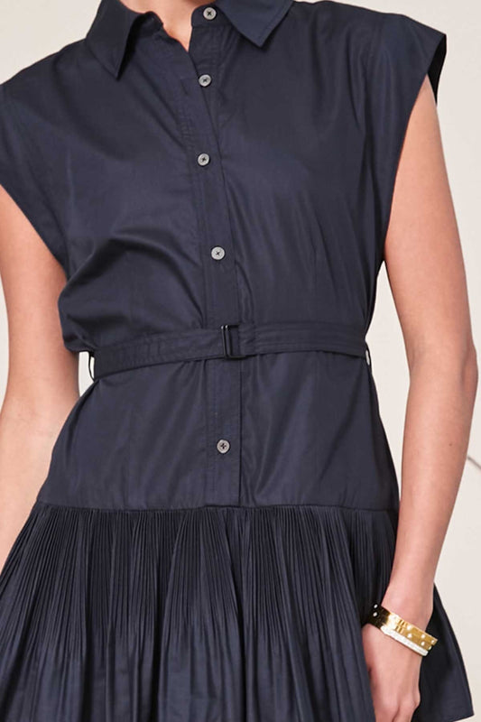 Button Down Tiered Mini Dress