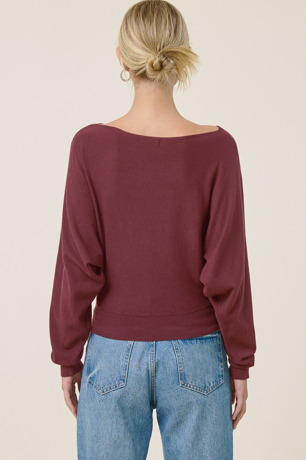 Chloe Cashmere Blend Pullover Burgundy