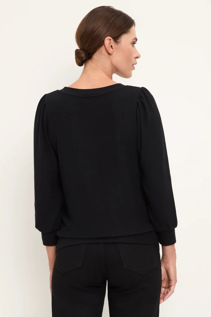 Gabriella V-Neck Top Black