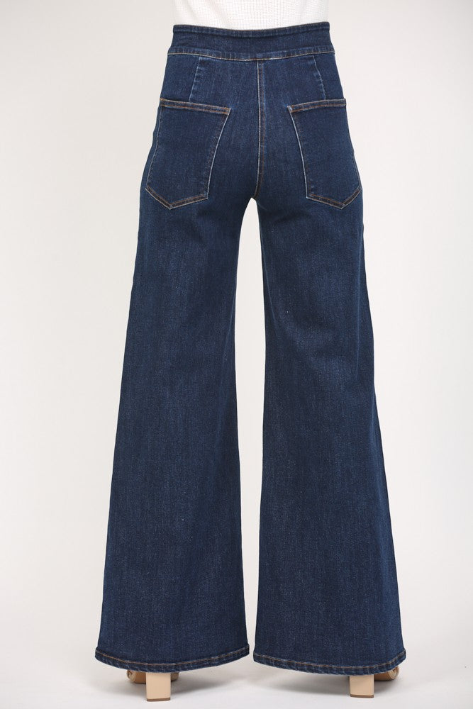 Wide Leg Jeans with Seam Detail