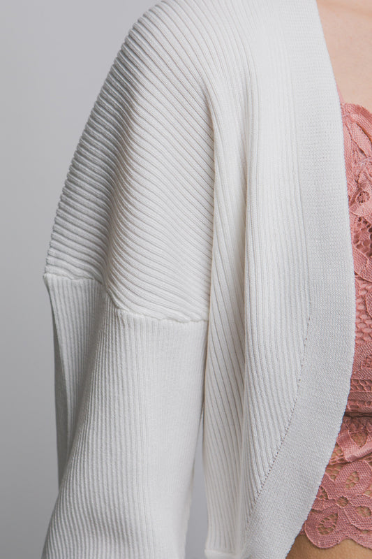 Cropped Open Bolero Shrug White