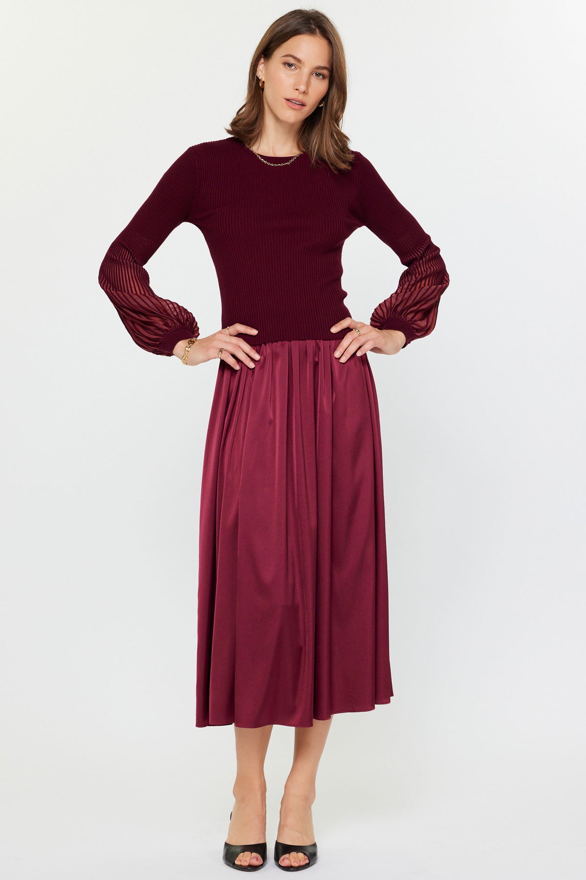 sweater dress set Sheer Detail & Cami Wine – SF Siren briannasage A posh pair like Seeking white flowy dress Color:Blueish grey