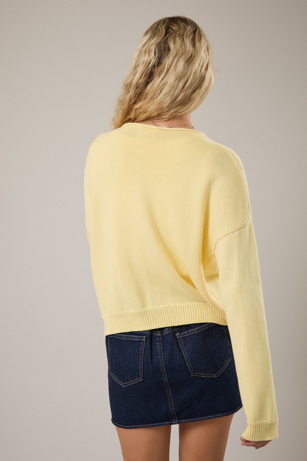 Rolled Neckline Butter Cardigan