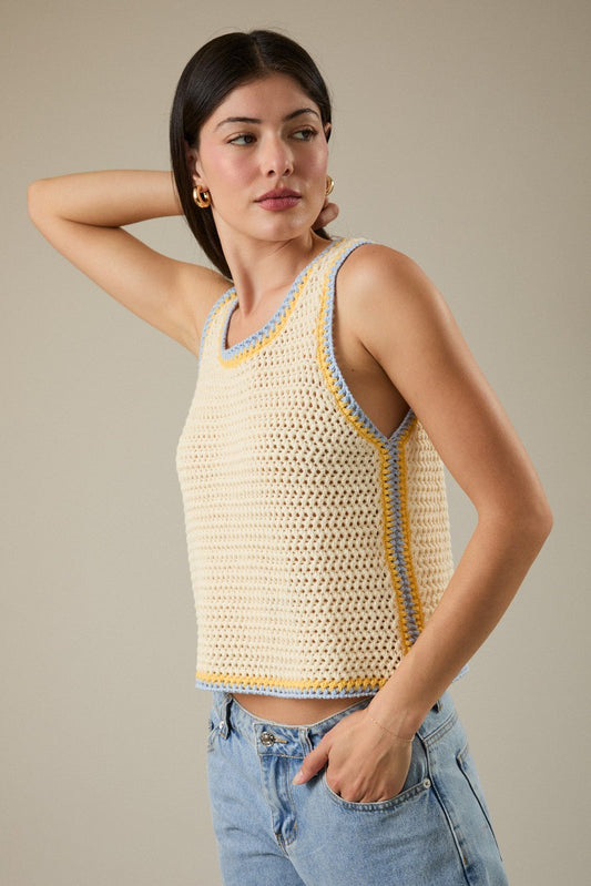 Sleeveless Crochet Tank Top