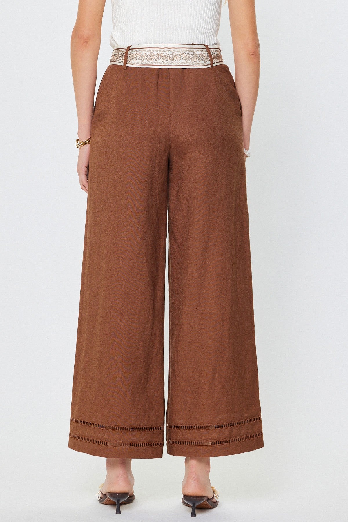 Linen Pants with Scarf Belt