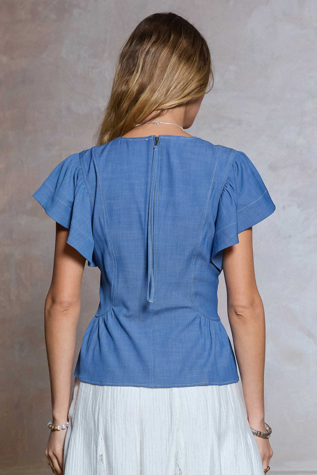 Short Sleeve Peplum Blouse