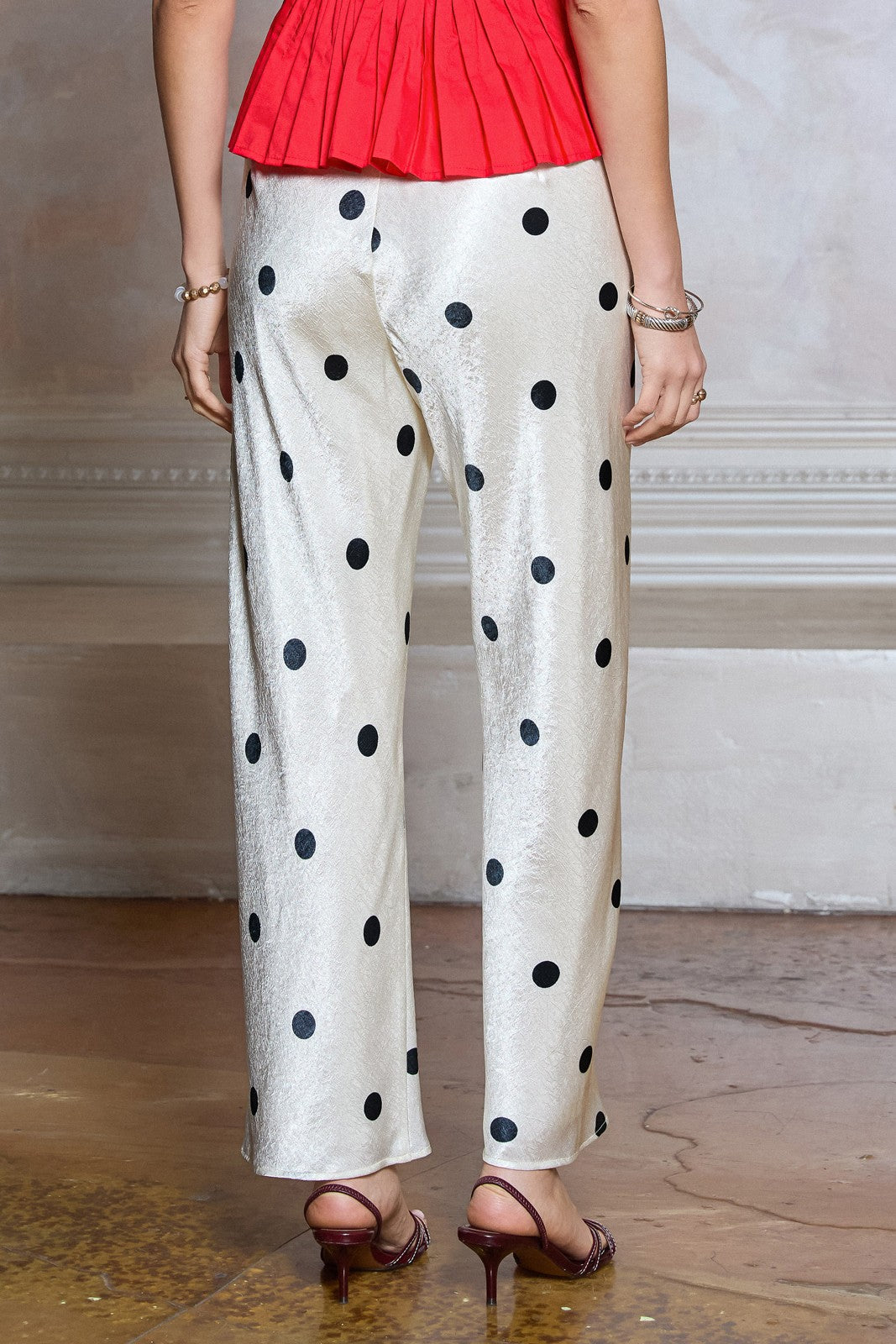 Polka Dot Full Length Pants