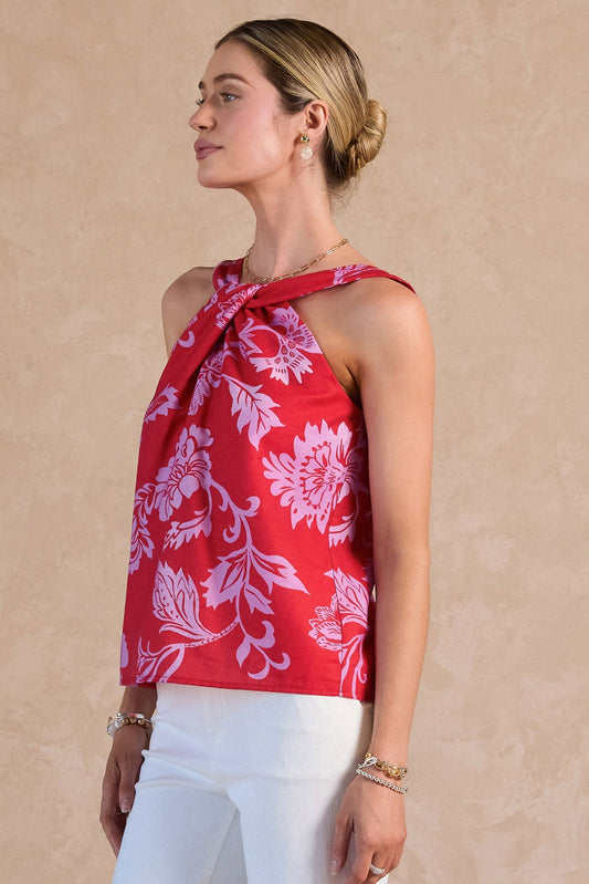 Floral Twist Halter Neck Top