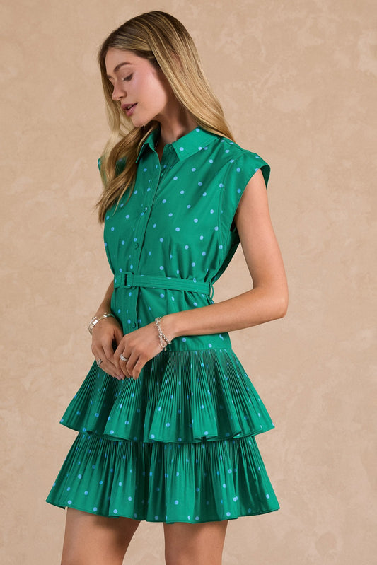 Polka Dot Tiered Mini Dress