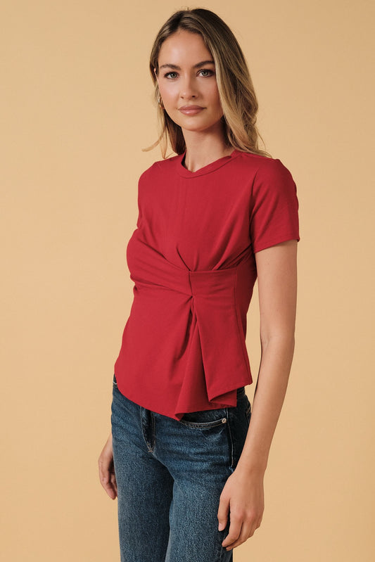 Crew Neck Side Tuck Top