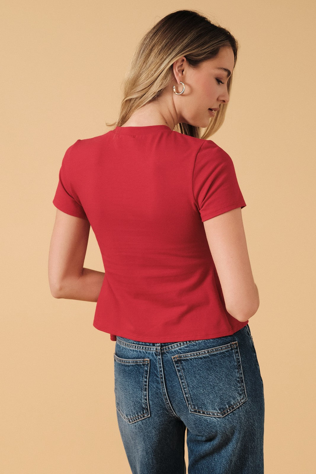 Crew Neck Side Tuck Top