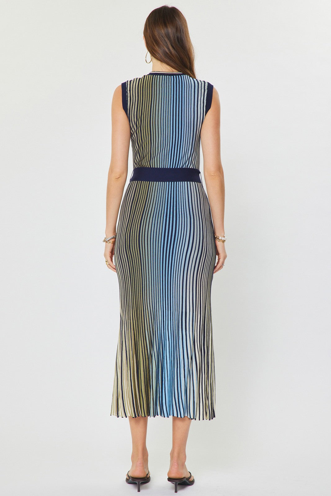 Striped Knit Midi Dress