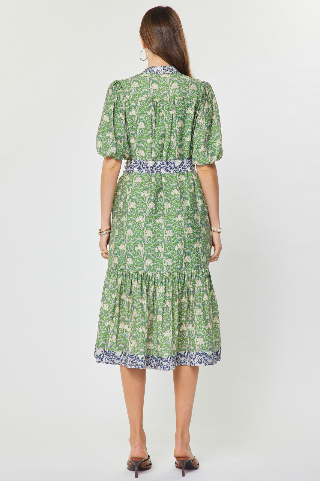 Floral Puff Sleeve Midi Dress