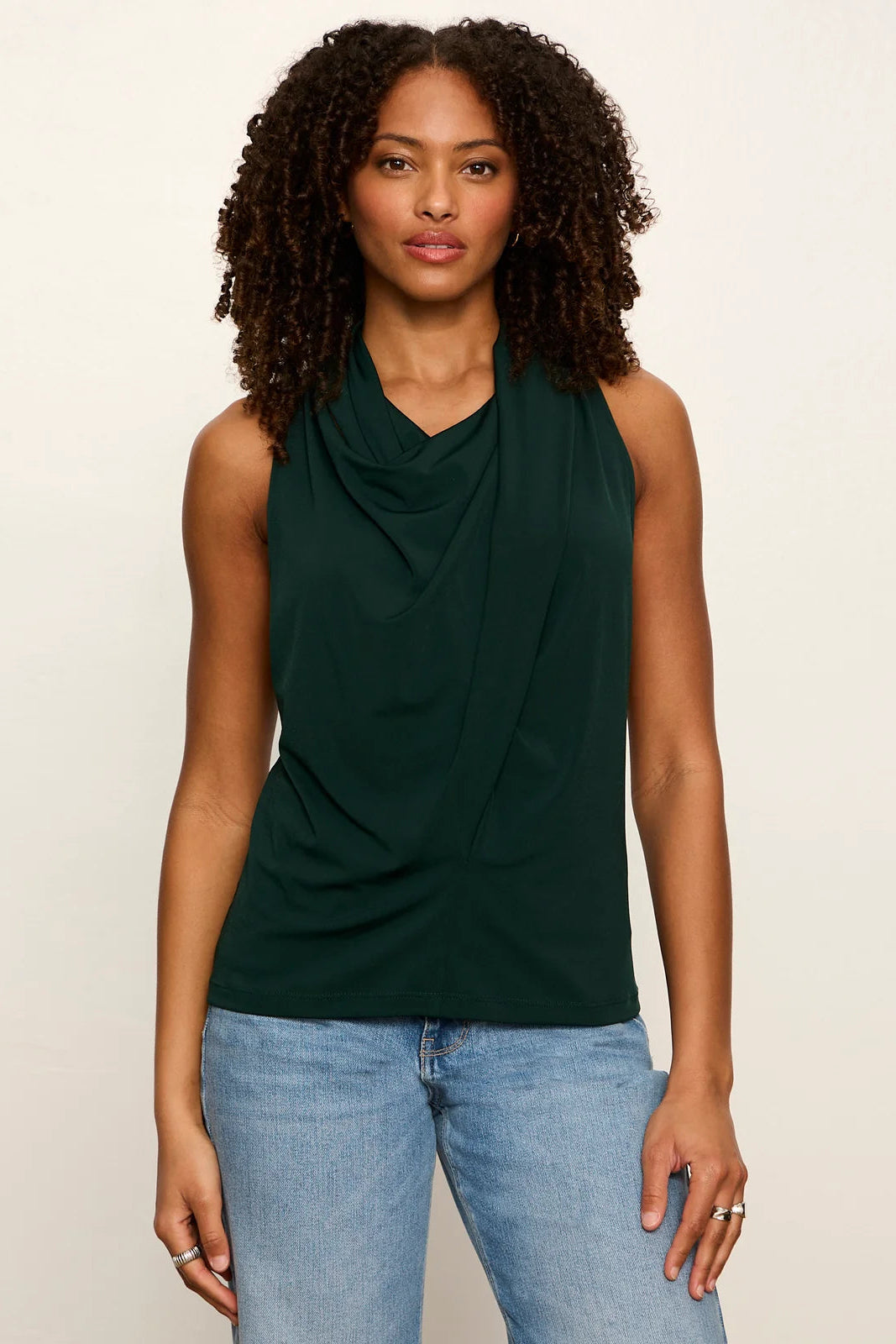 Nora Draped Tank Forest – SF Siren