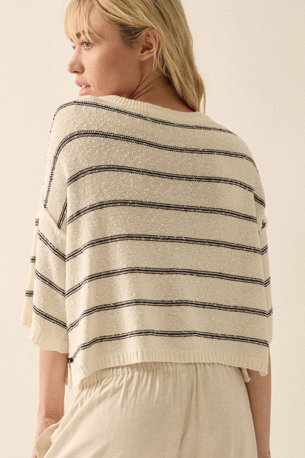 Striped Boat Neck Sweater