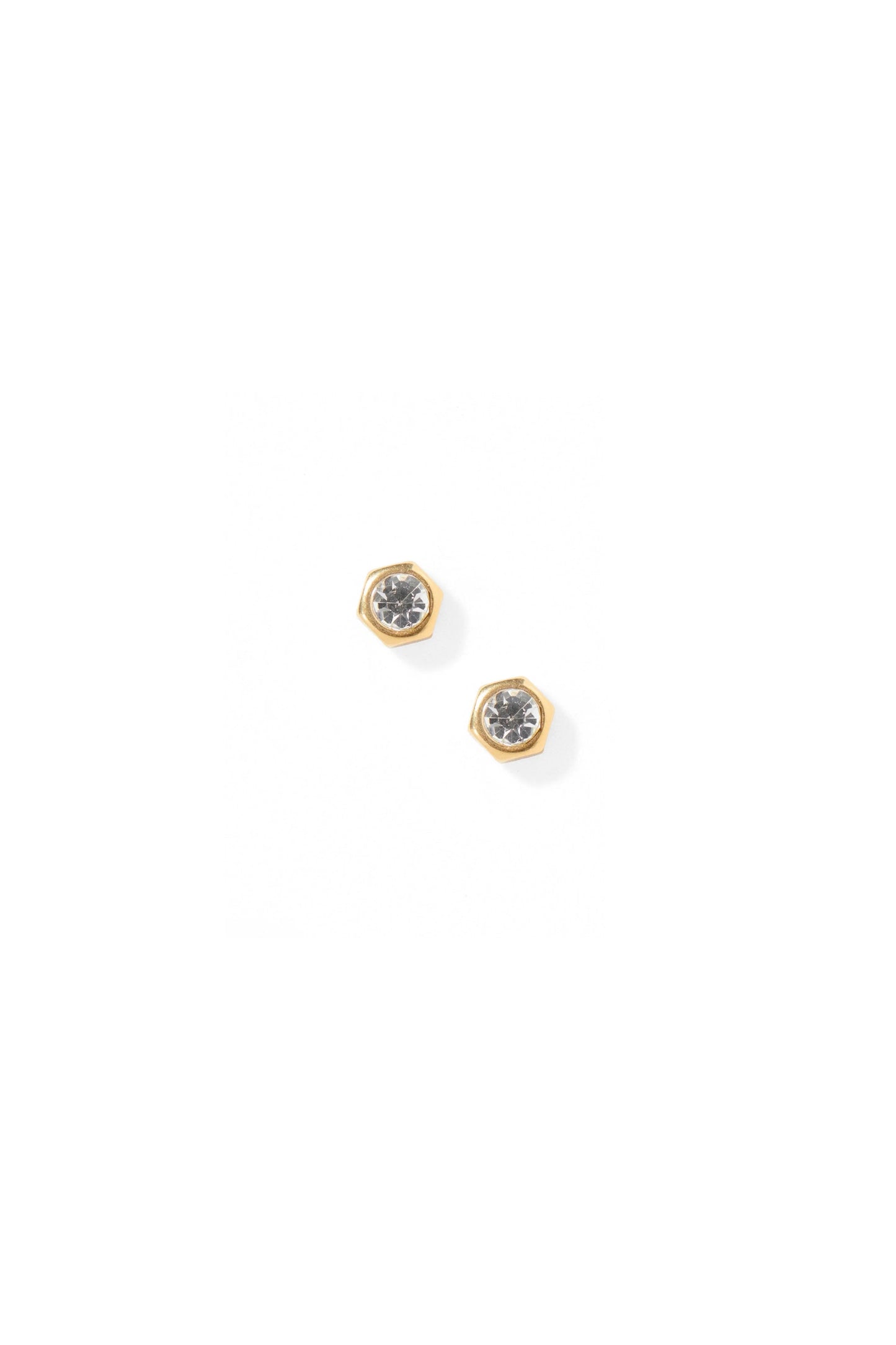 Addison Clear CZ Screwback Studs Gold