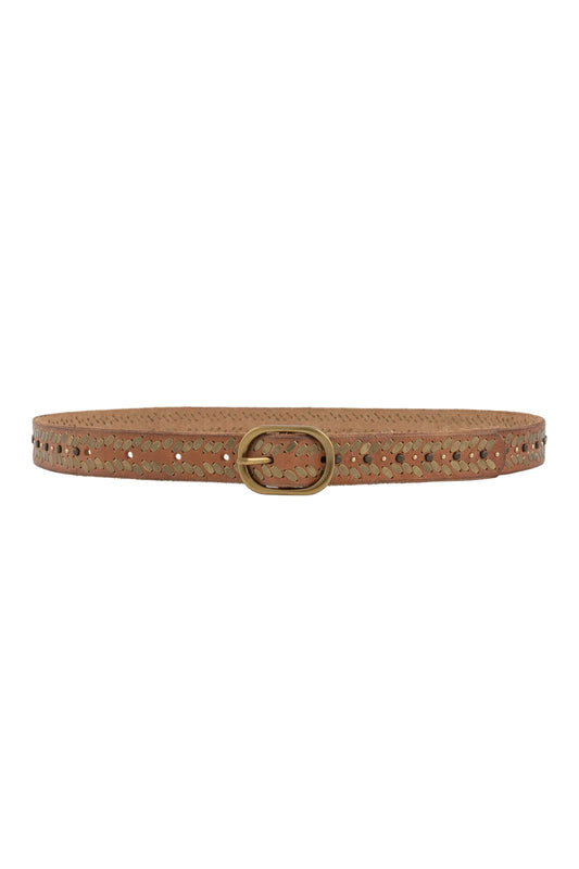 Aurelia Studded Belt Cognac