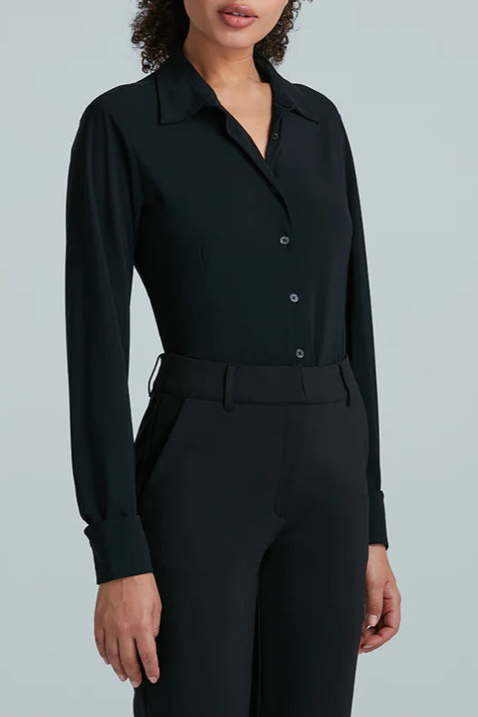 Classic Button Down Bodysuit Black – SF Siren