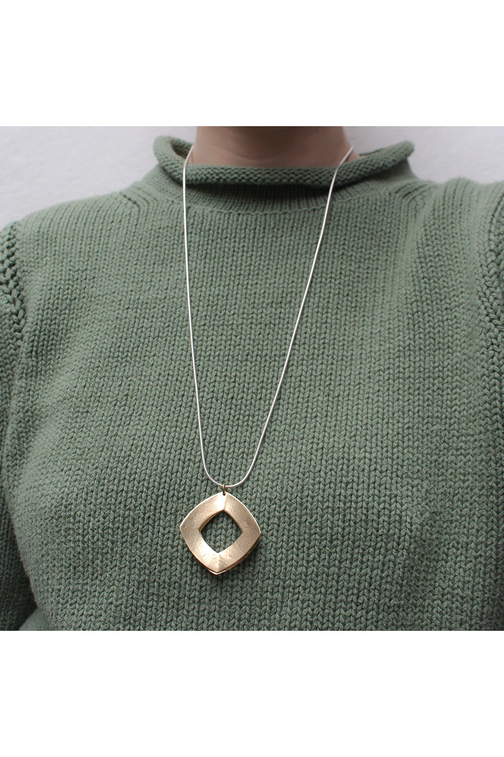 Back to Back Open Diamonds Long Necklace
