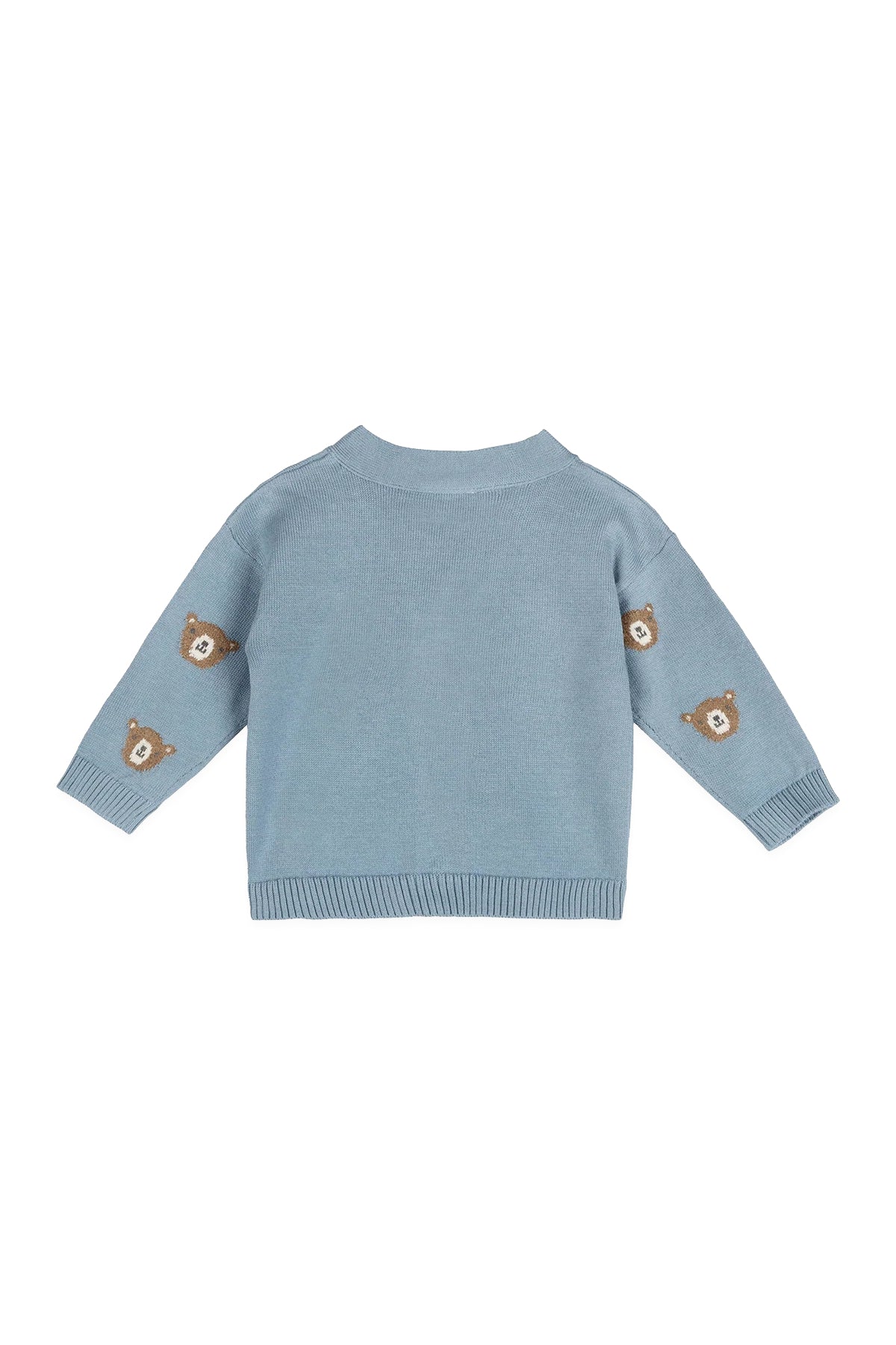 Bear Jacquard Knit Baby Cardigan
