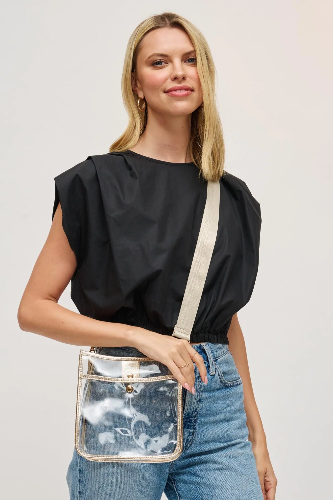 Beckham Clear Crossbody Gold