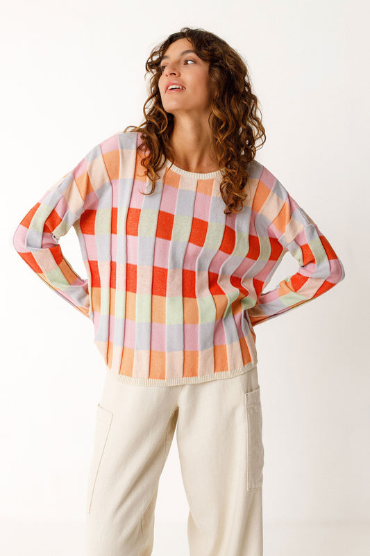 Bita Check Pattern Sweater