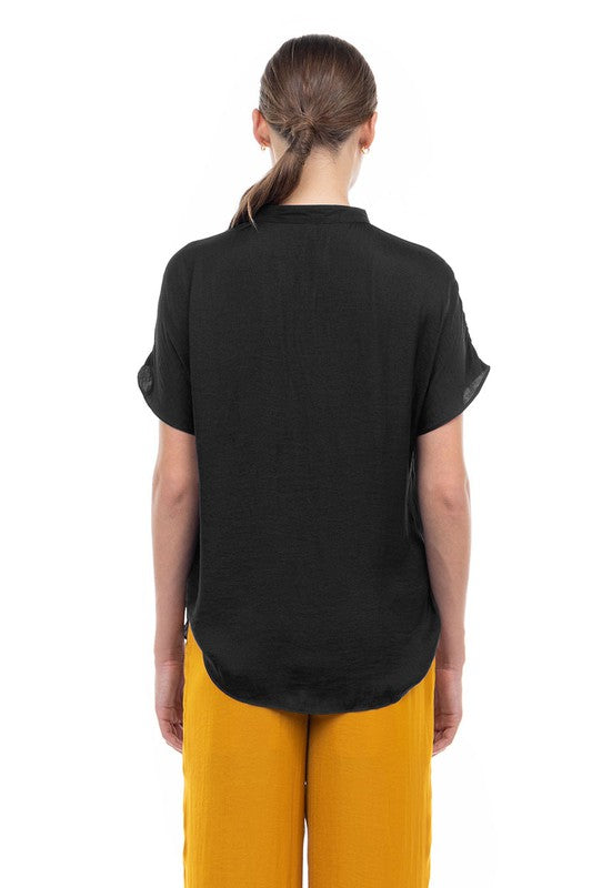 Drop Shoulder Blouse Black