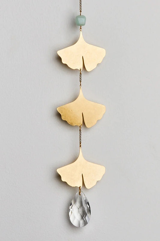 Suncatcher Botanical Leaf/Amazonite