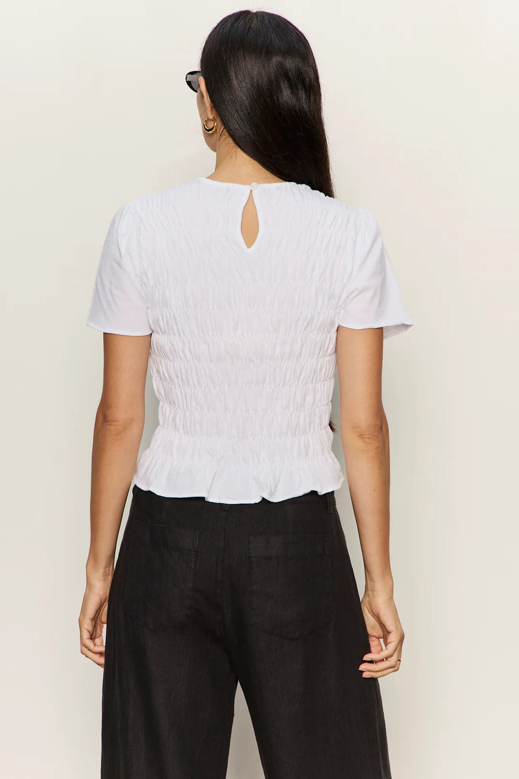 Better Together Smocked Top White