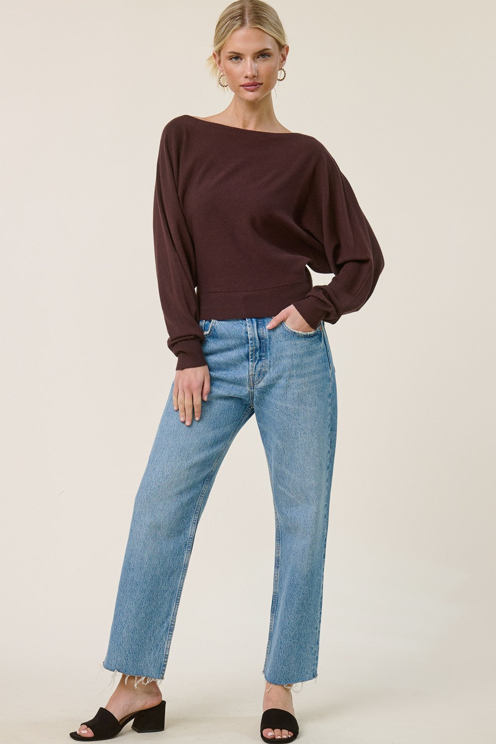 Chloe Cashmere Blend Pullover Coffee