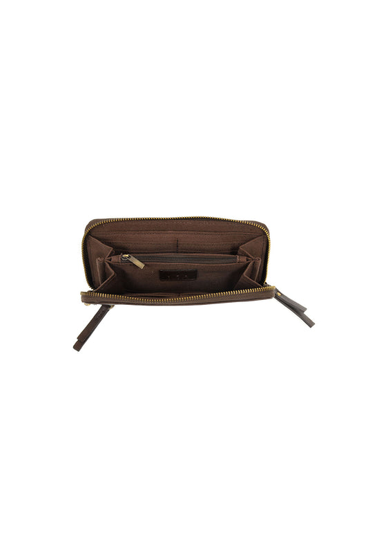 Chloe Zip Wallet Wristlet Dark Oak