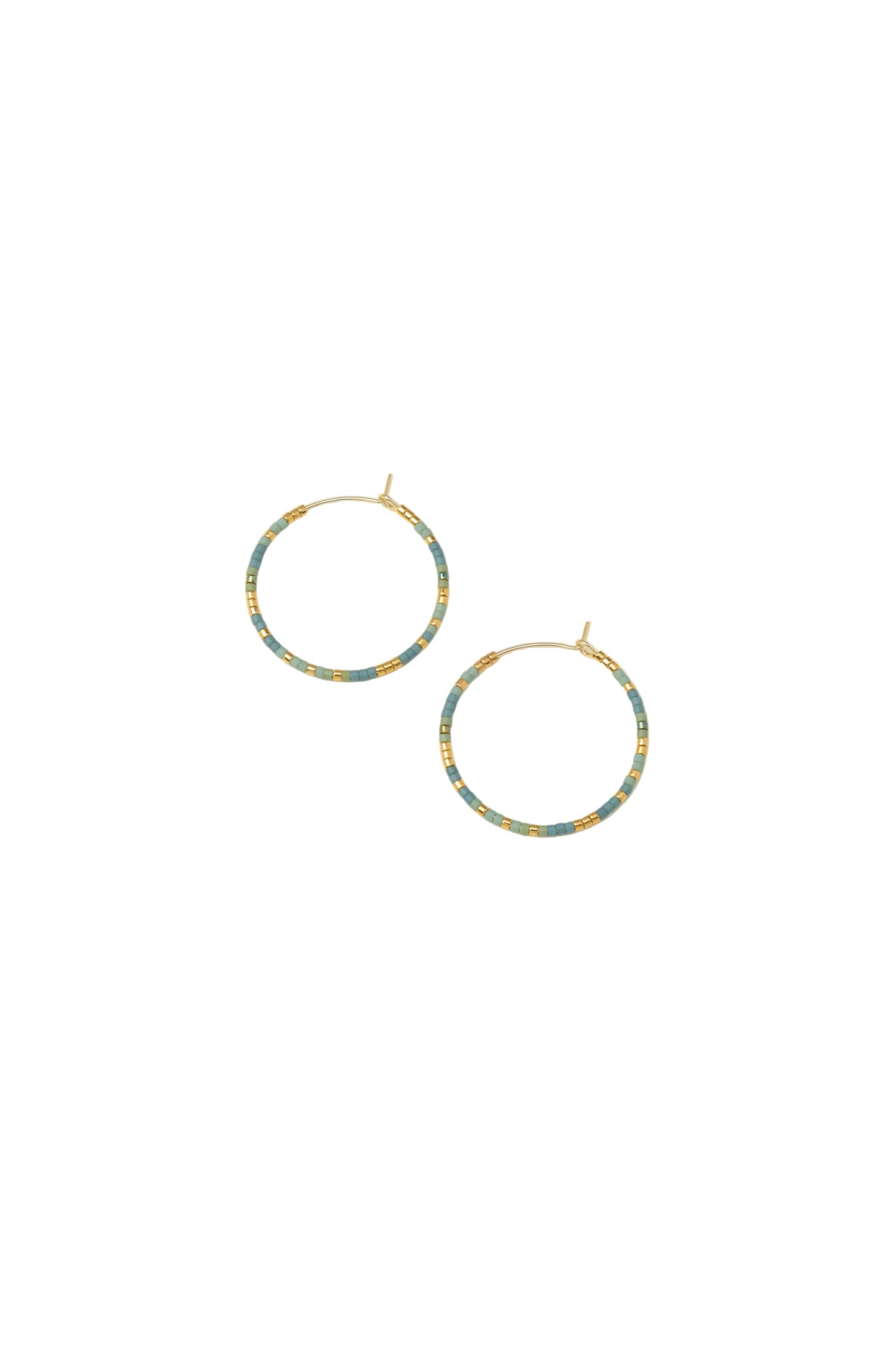 Chromacolor Miyuki Small Hoops Turquoise