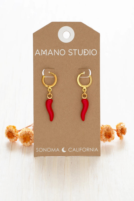 Cornicello Huggie Hoop Earrings