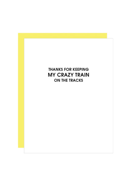 Crazy Train on the Tracks Card