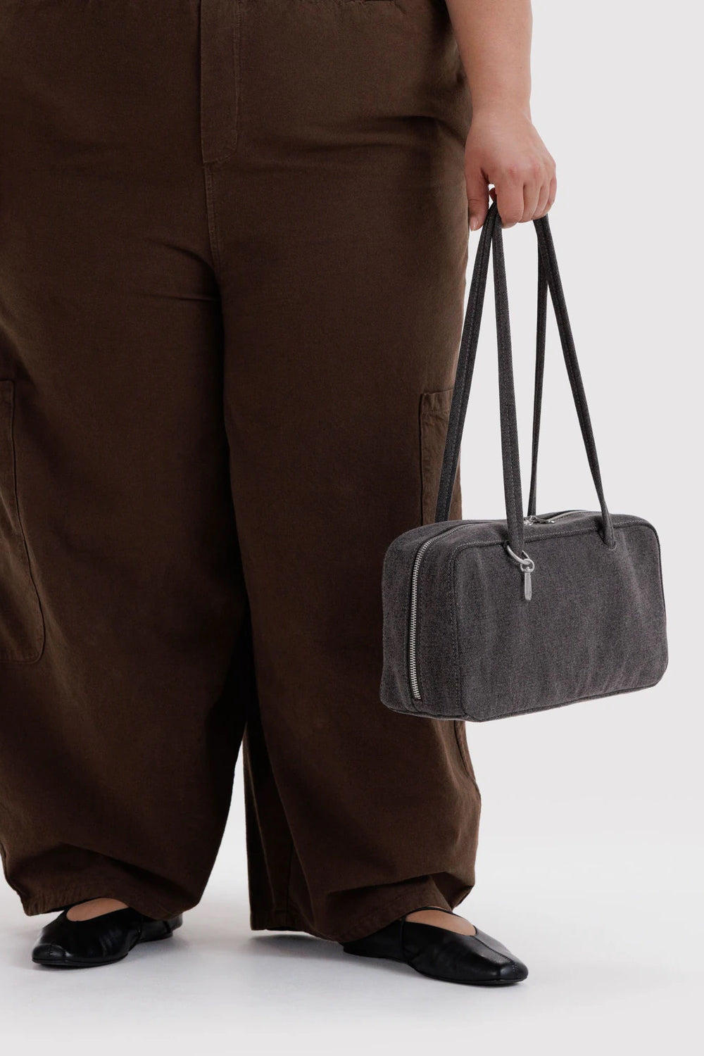 Denim Bowler Bag Washed Black Denim