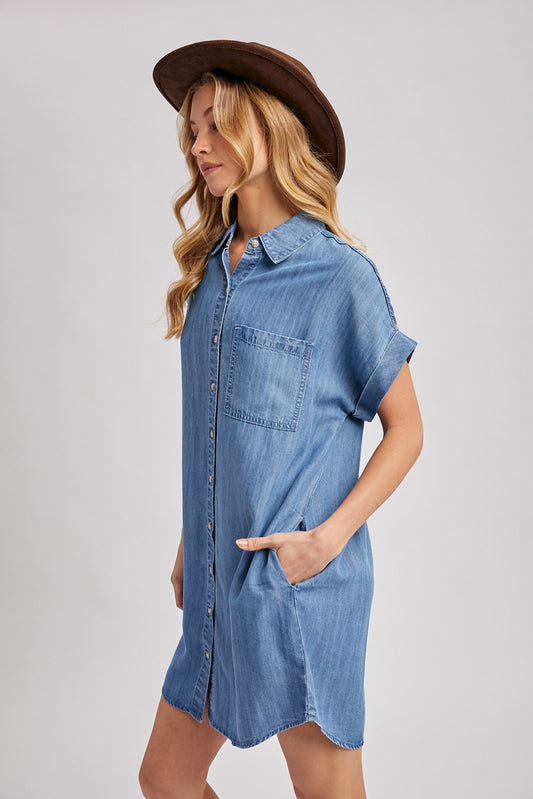 Denim Button Down Shirt Dress