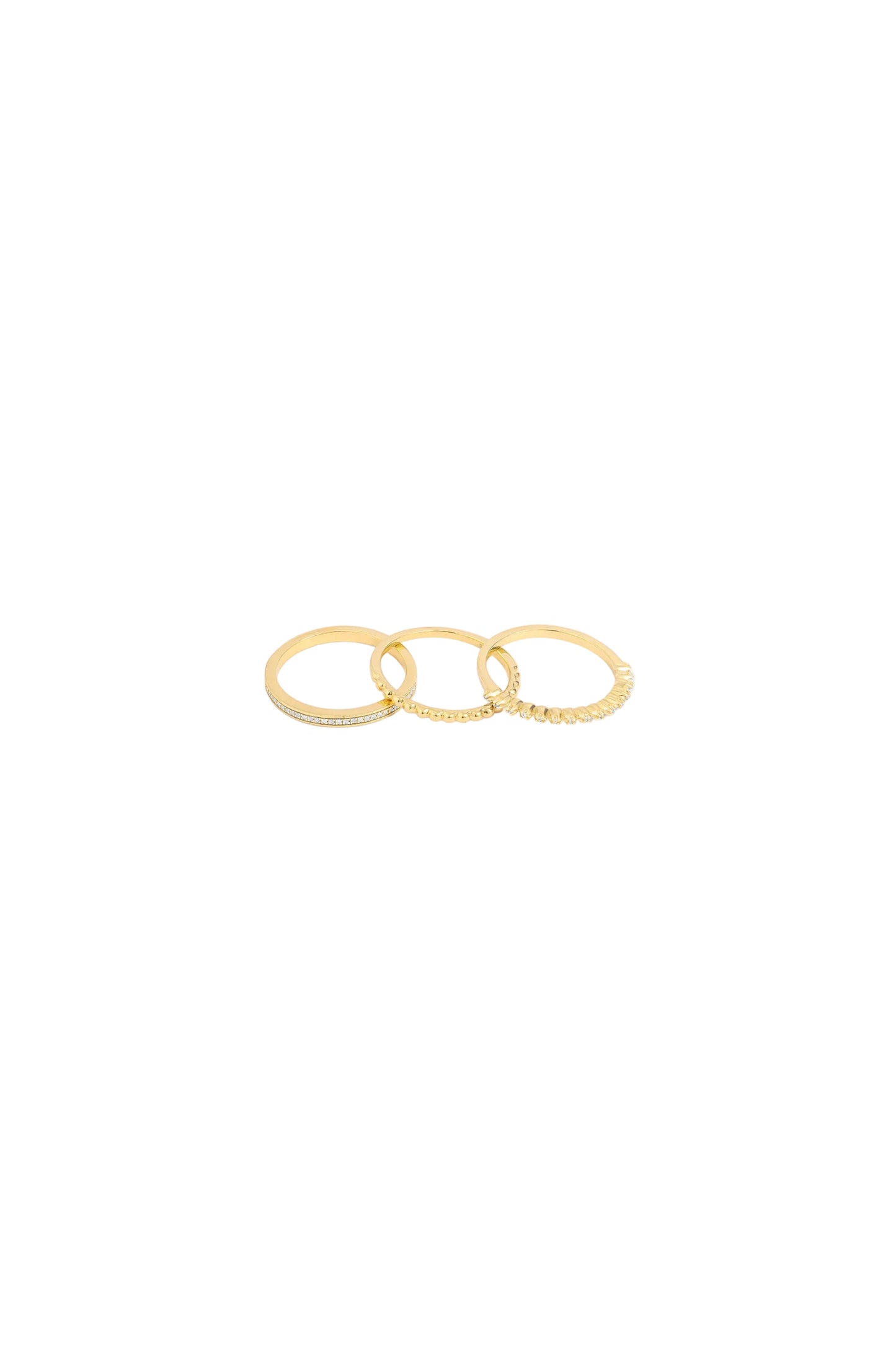 Diamonds and Bubbles of Gold Stackable Ring