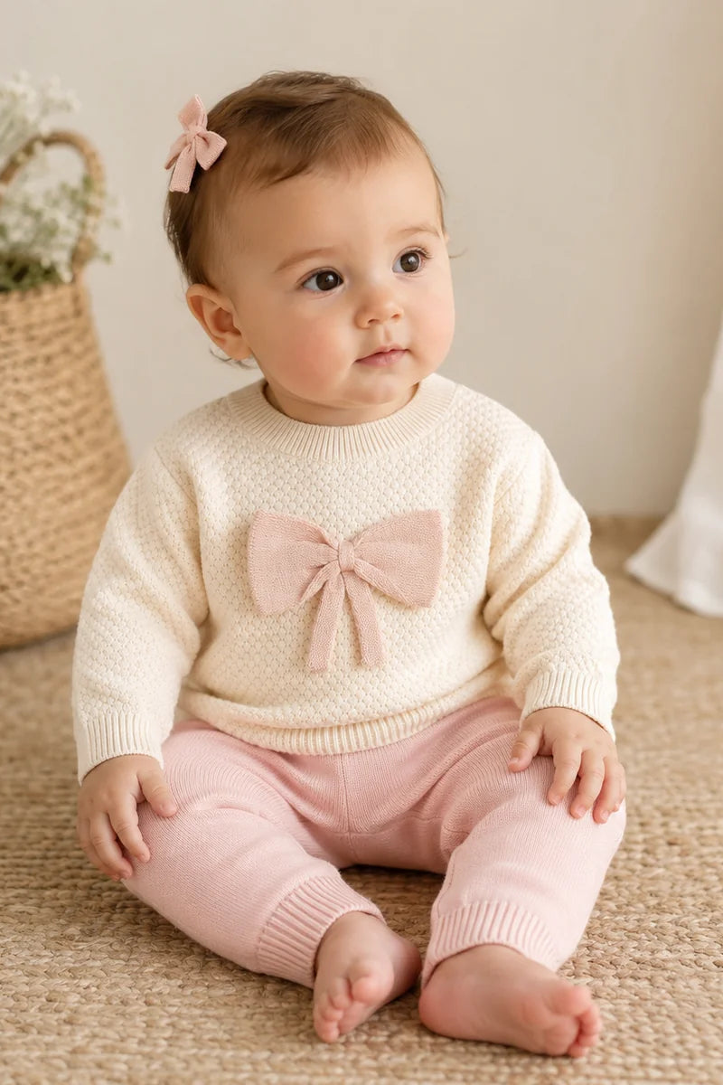 Ella Bow Knit Baby Pullover