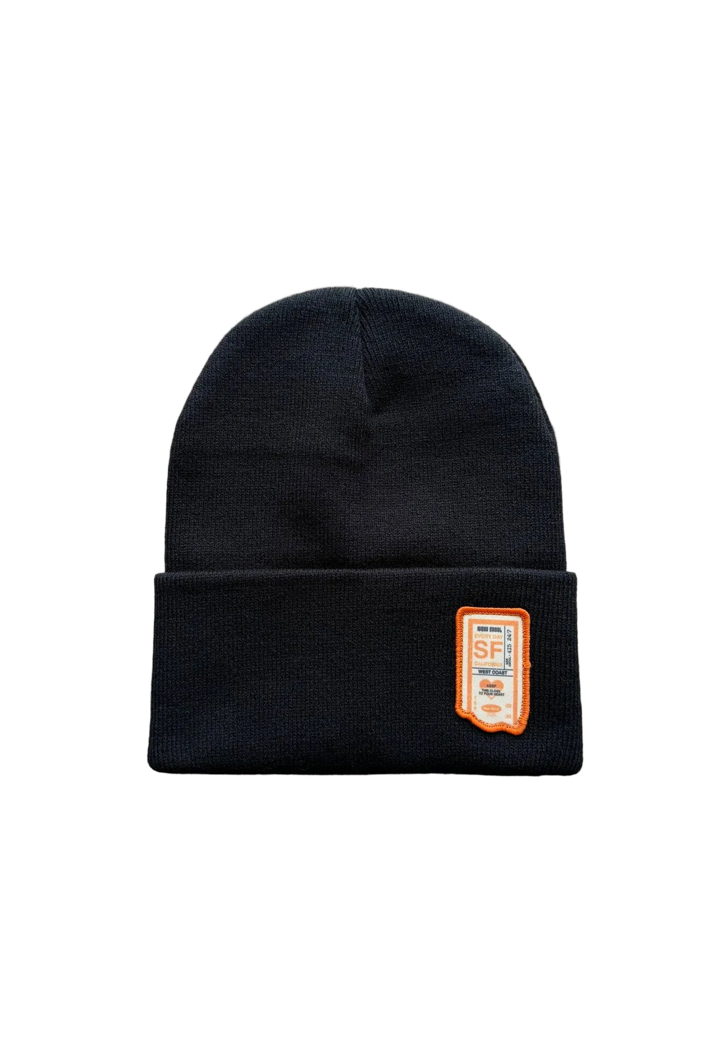 Embroidered Transfer Beanie Black