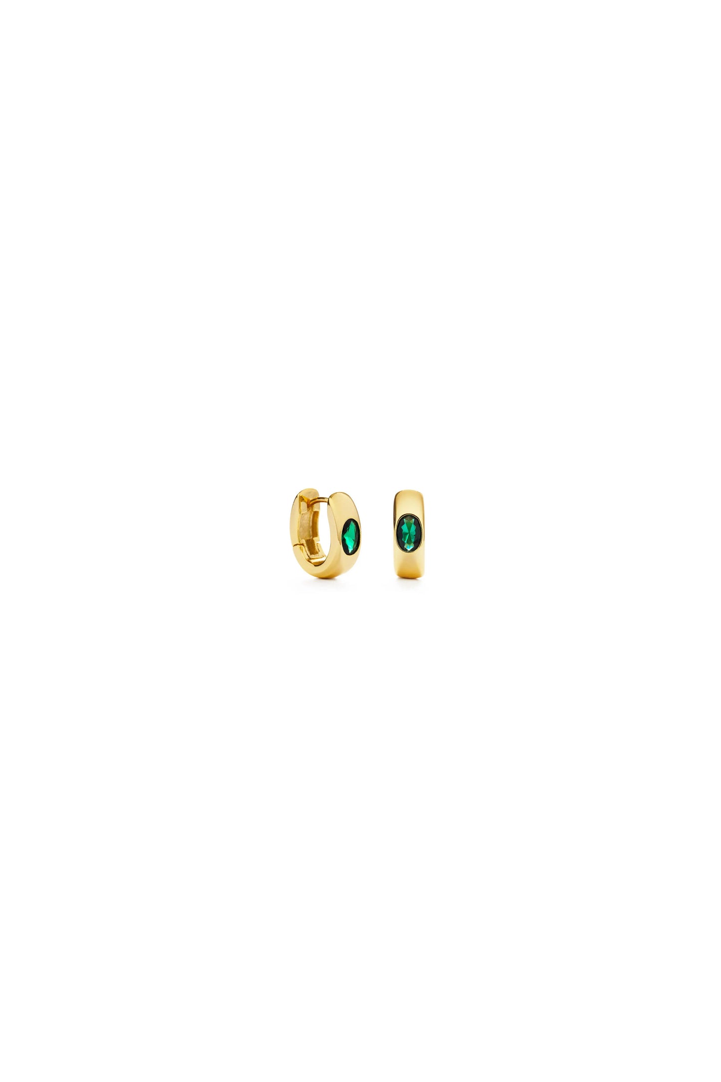 Emerald Green Chunky Hoop Earrings