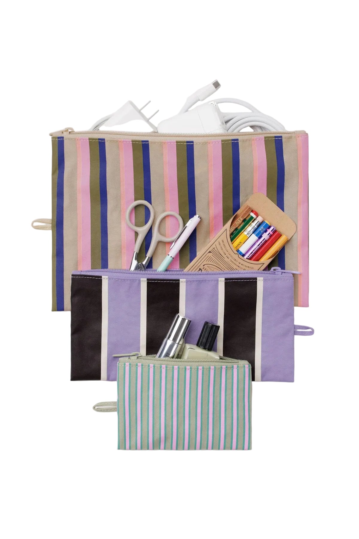 Flat Pouch Set Candy Shop Stripes