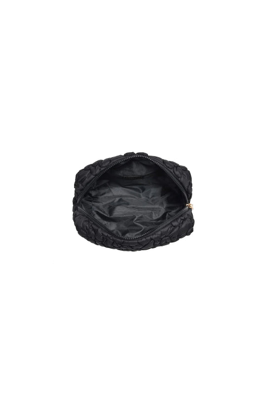 Flora Pop Nylon Cosmetic Pouch Black