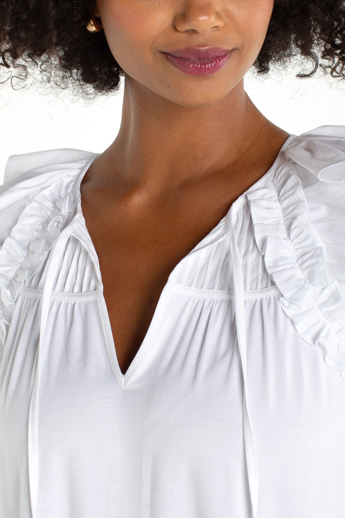 Flutter Sleeve Ruffle Top