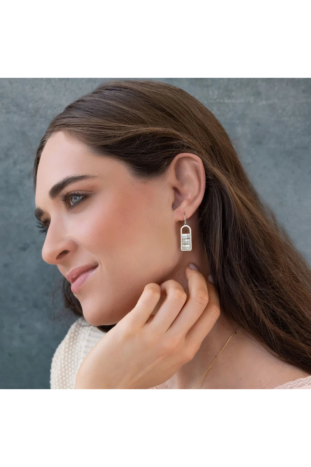 Frame Earring Frost/Silver