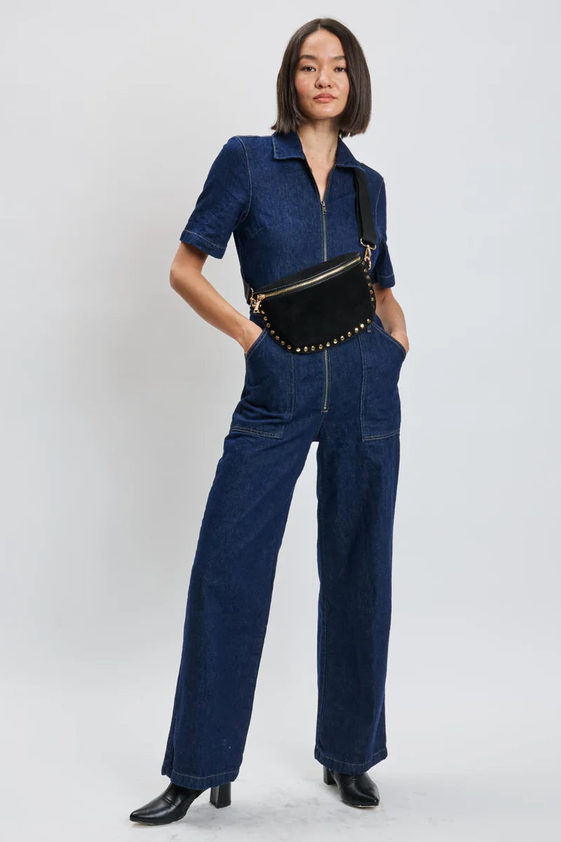 Gizelle Suede Belt Bag Black