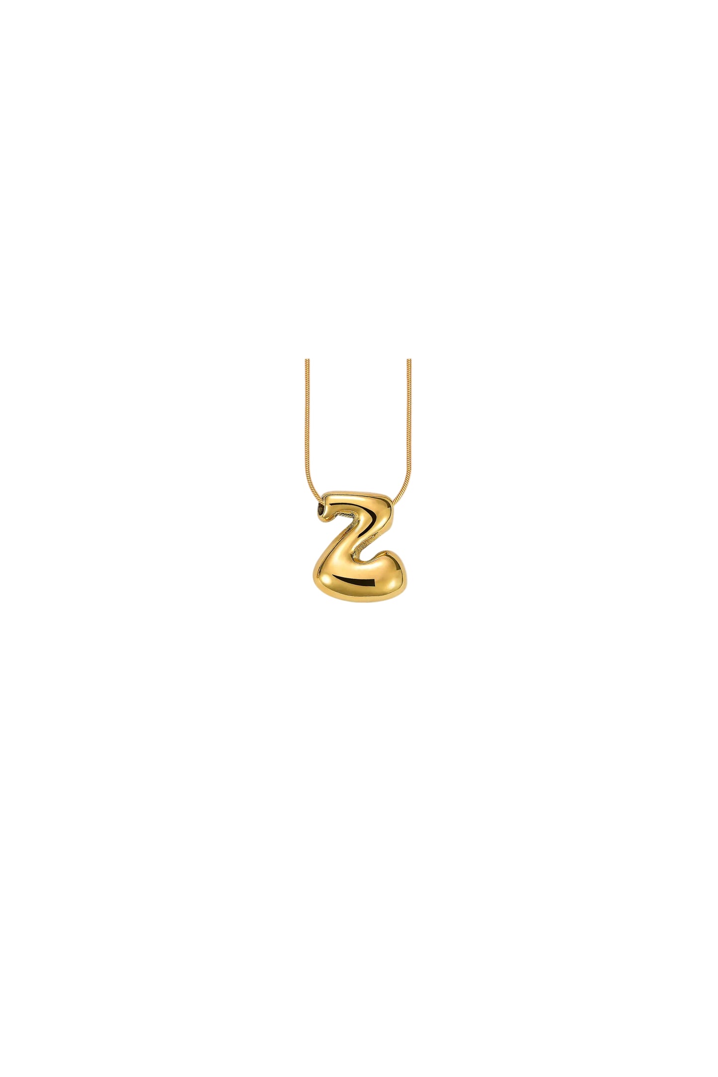 Glow Bubble Letter Initial Necklace Golden