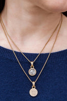 Gold Pavia Coin Necklace