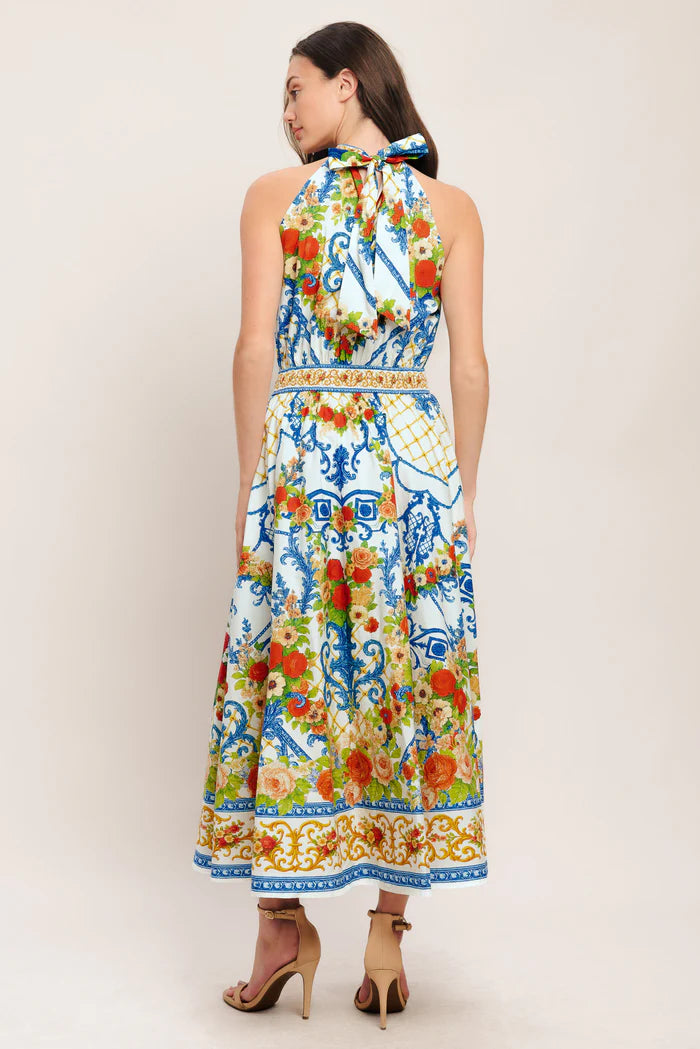 Ceramic Flora Woven Midi Dress